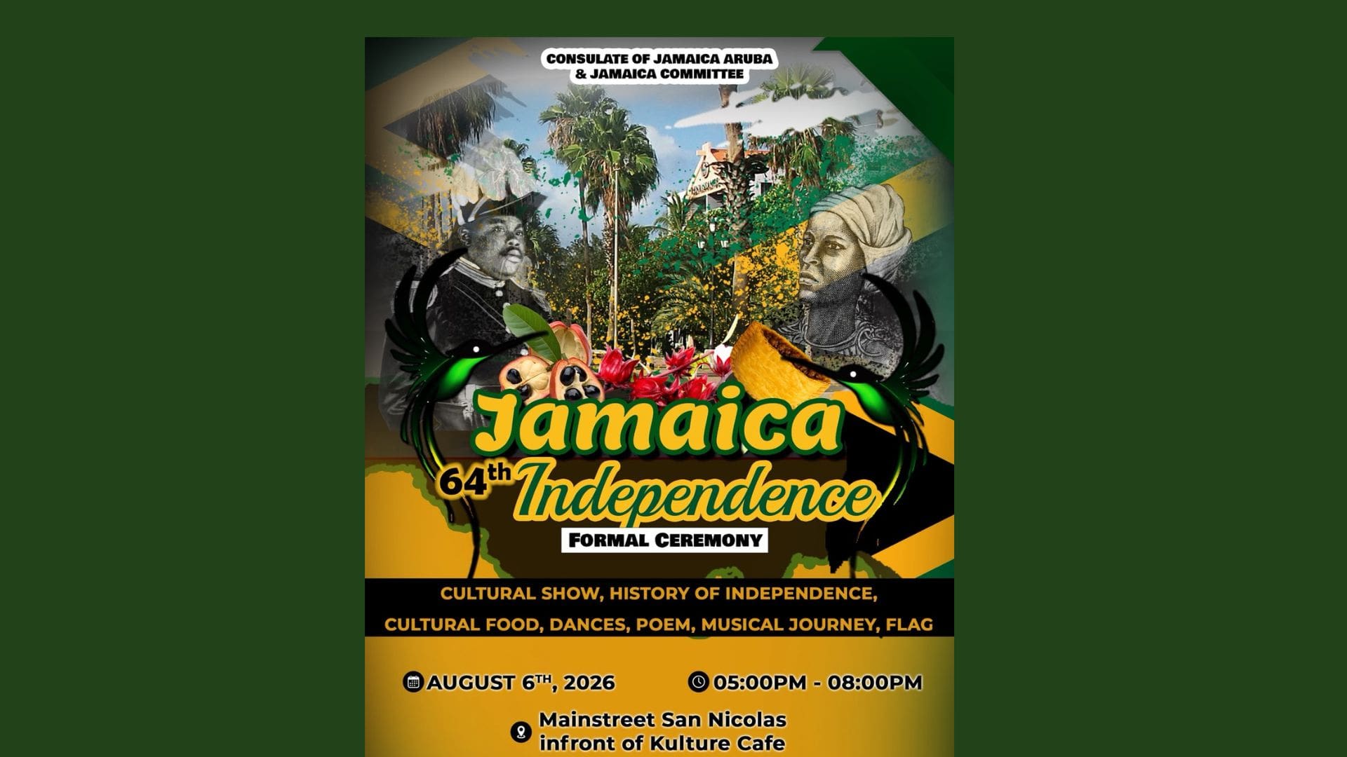Aruba's Jamaican Community Celebrates 64th Independence Anniversary in San Nicolas
