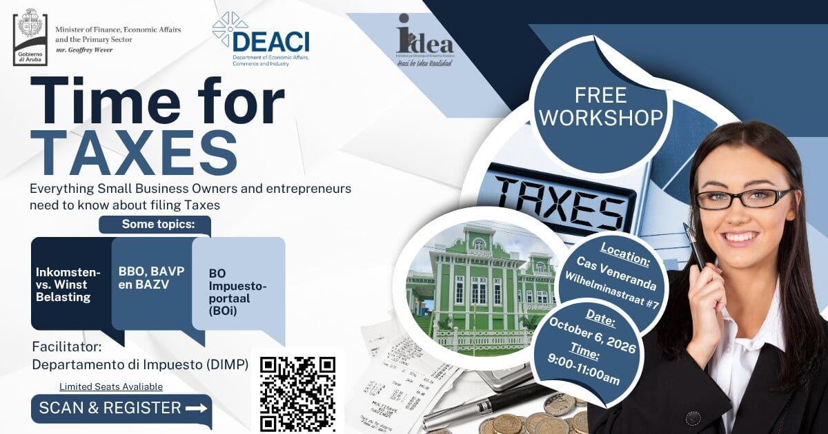 IDEA and DIMP to Host 'Time for Taxes' Workshop for Aruba Community