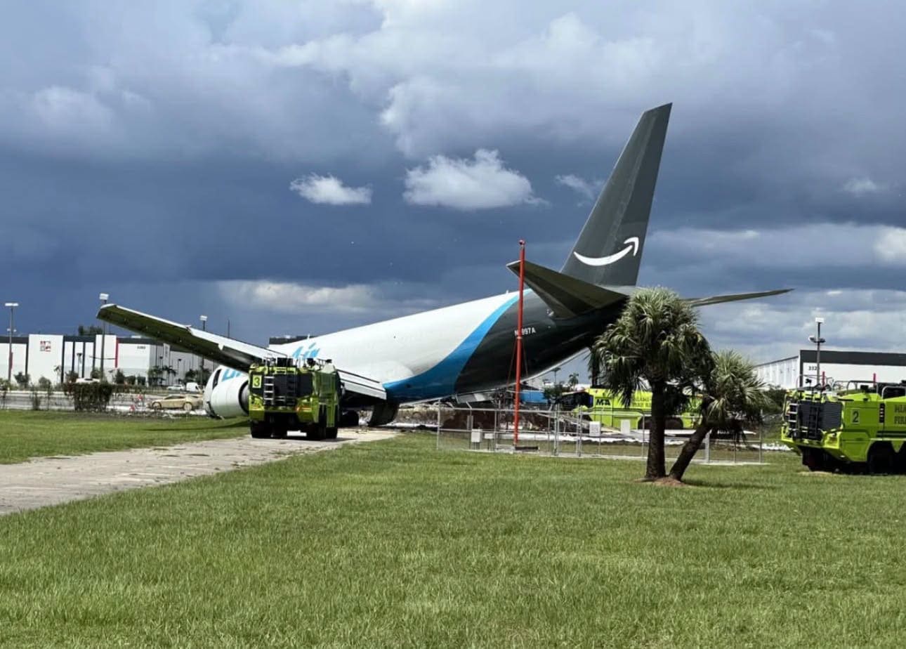 Amazon Prime Air Cargo Plane Crashes and Catches Fire at Miami Airport
