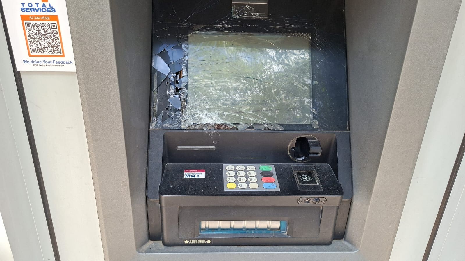 ATM at Aruba Bank on Main Street Vandalized Amid Mental Health Crisis