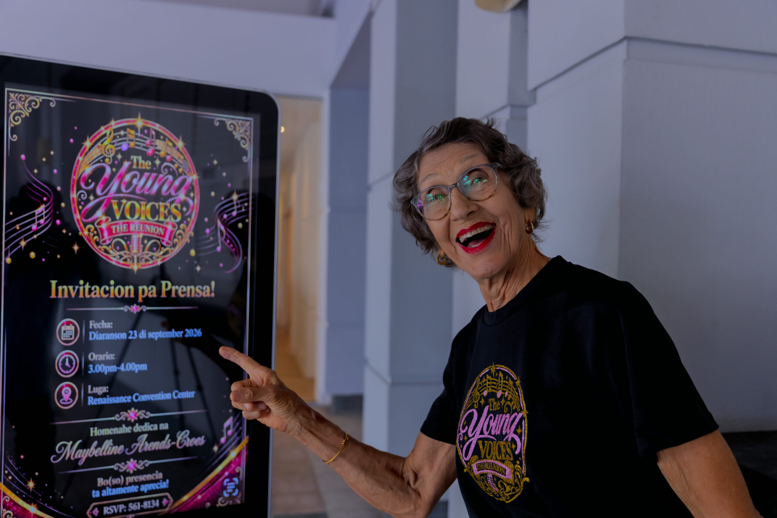 Young Voices den un concierto pa honra Maybelline Arends-Croes